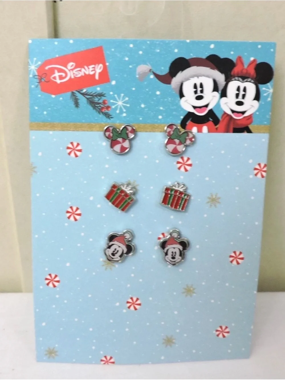 Disney Holiday Mickey & Minnie Earrings Set - Red, Green, White, Black
